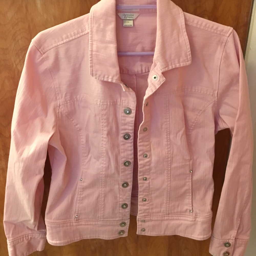 Christopher & Banks Pink Stretch Denim Jacket